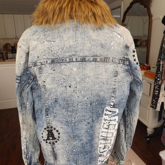 Smoke Rise DNM Co. Stretch Denim Jacket w/ Removable Faux Fur Collar - Picture 2 of 11